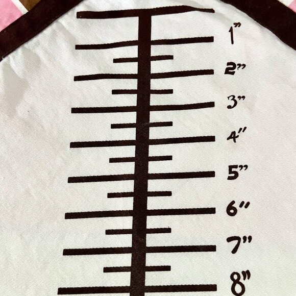 Infant Milestone Tracking Growth Chart Baby Blanket 36"x36" Pink Brown Ruler - Picture 3 of 8